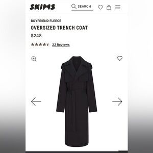 SKIMS Black Oversized Trench Coat